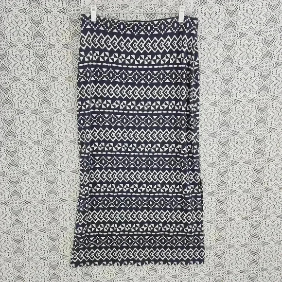 Loft Rayon stretched pattern midi pencil slip skirt MP - Picture 1 of 8